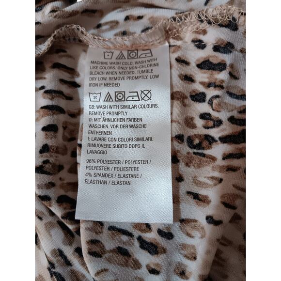 SUSAN GRAVER Stretchy Knit Top Blouse Tunic Plus 1X Animal Print Cheetah Career - Picture 5 of 7